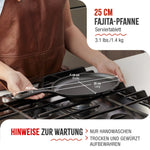 Fajita-Pfanne Gusseisen Eingebrannte 25x18 cm