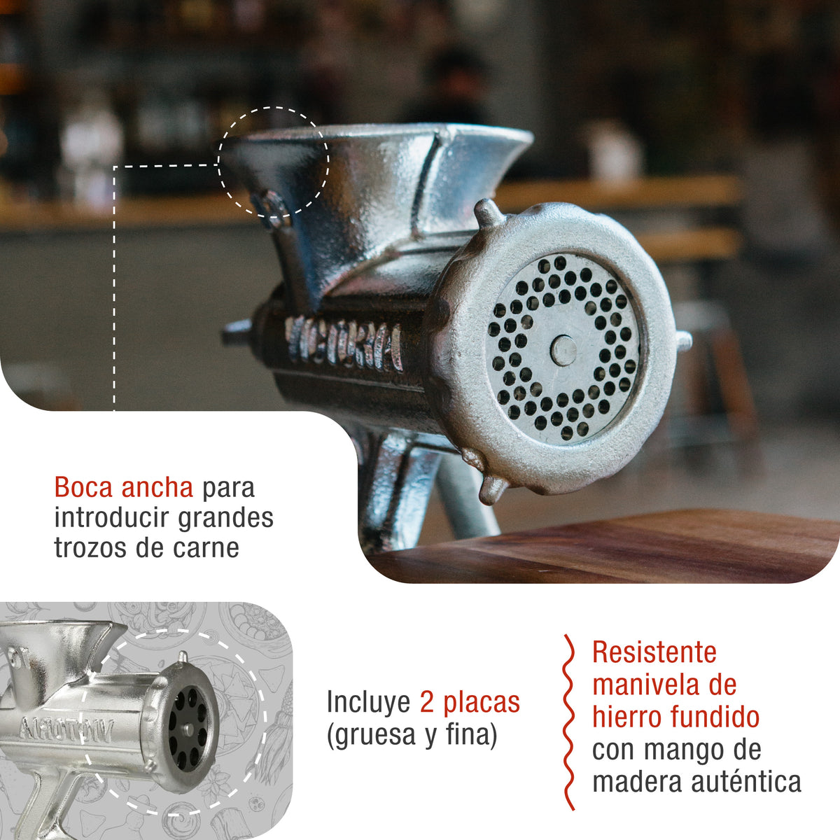 Picadora Trituradora de Carne Manual N10