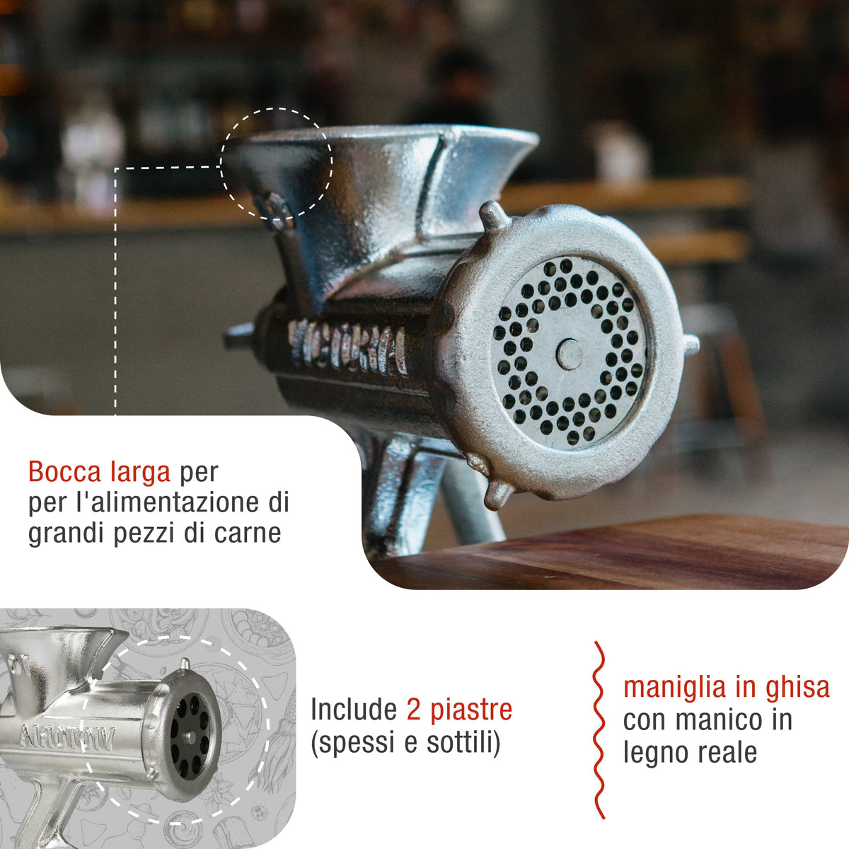Tritacarne Manuale N10 Insaccatrice per Salsiccia