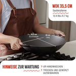 Wok Gusseisen Eingebrannte Ø 35.5 cm