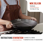 Wok en Fonte Assaisonné Ø35.5 cm