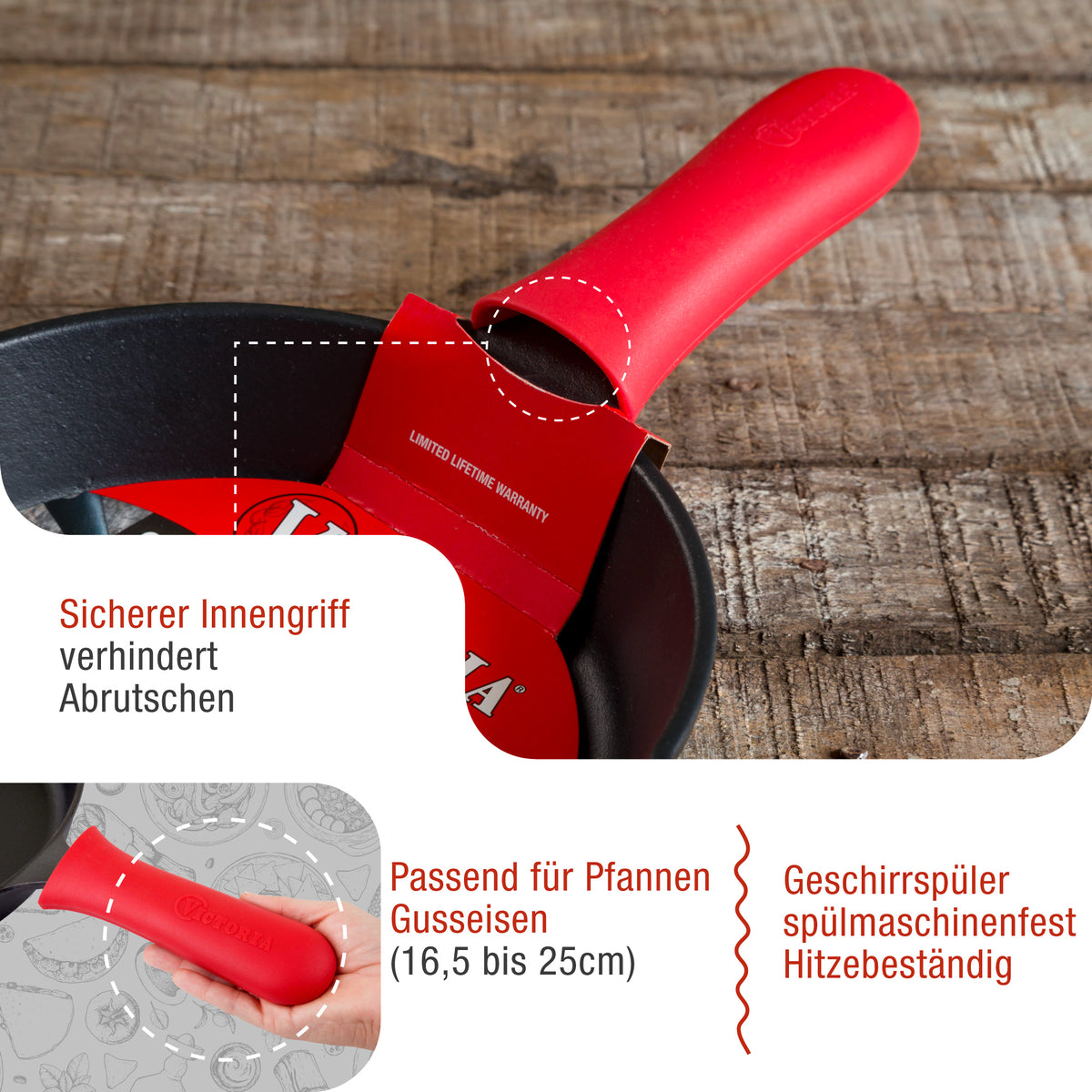 Silikon-Griffschutz für Pfannen Ø 16.5–20 cm Klein