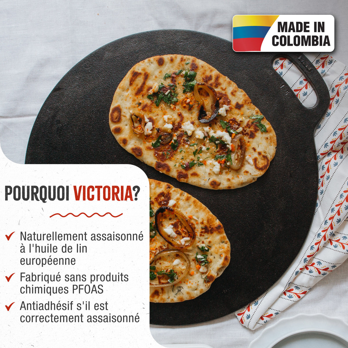 Plaque à Griller pour Pizza Budare en Fonte Assaisonné Ø38 cm