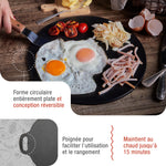 Plaque à Griller pour Pizza Budare en Fonte Assaisonné Ø38 cm