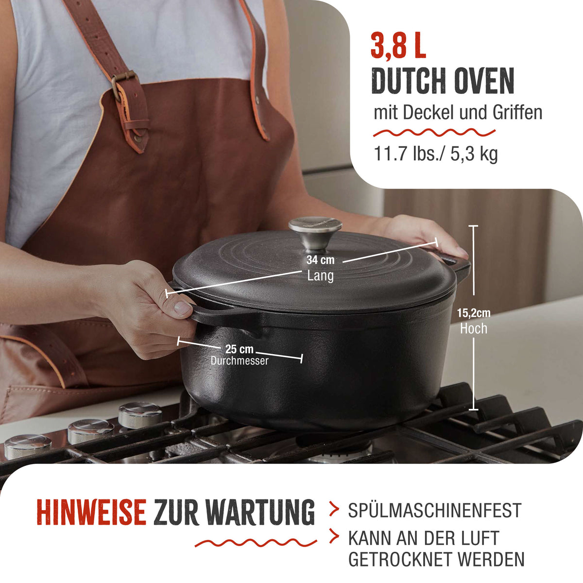 Dutch Oven Gusseisen Emailliert 3.8 L
