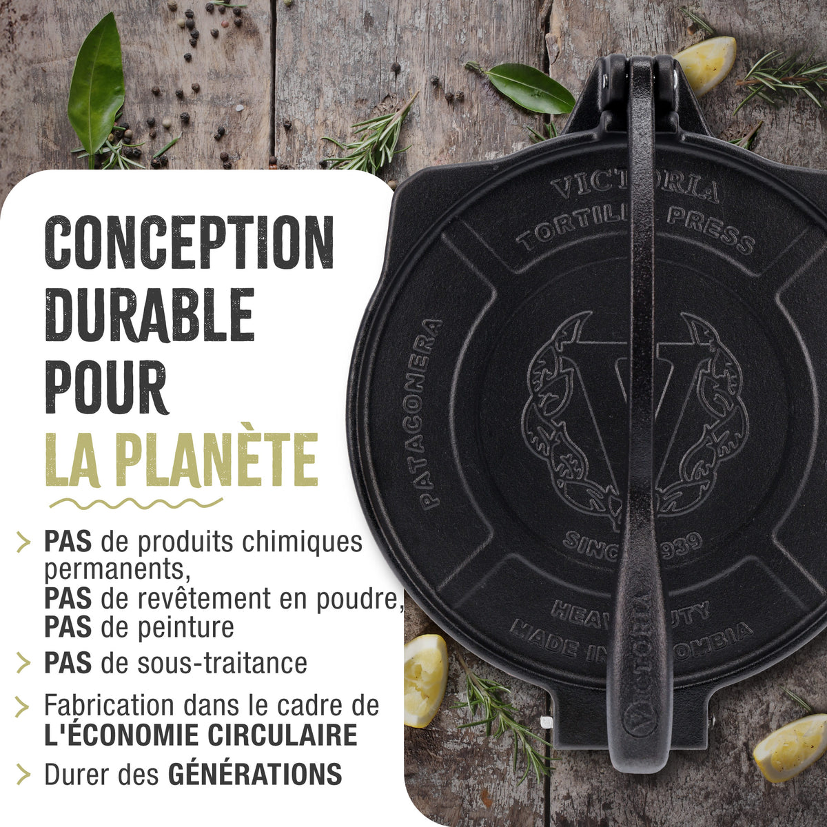 Presse à Tortilla - Pataconera HD en Fonte Assaisonné Ø20 cm