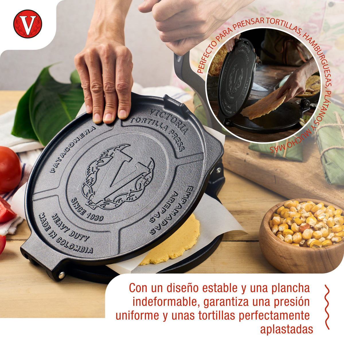 Tortillera Pataconera Hierro Fundido HD Curado Ø 25 cm