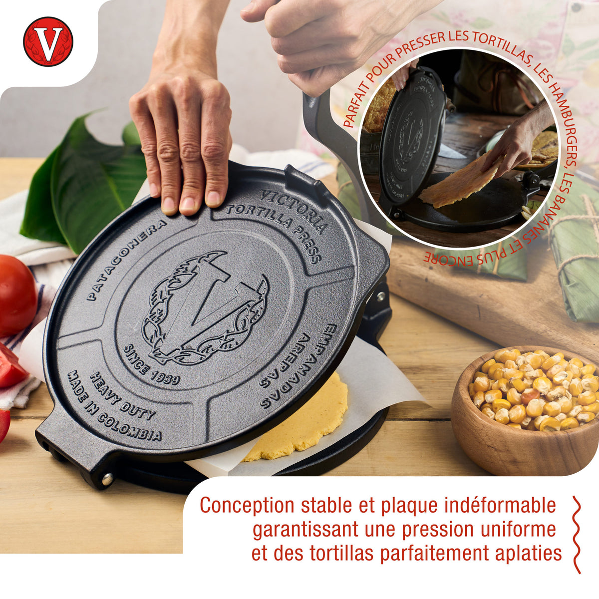 Presse à Tortilla - Pataconera HD en Fonte Assaisonné Ø25 cm