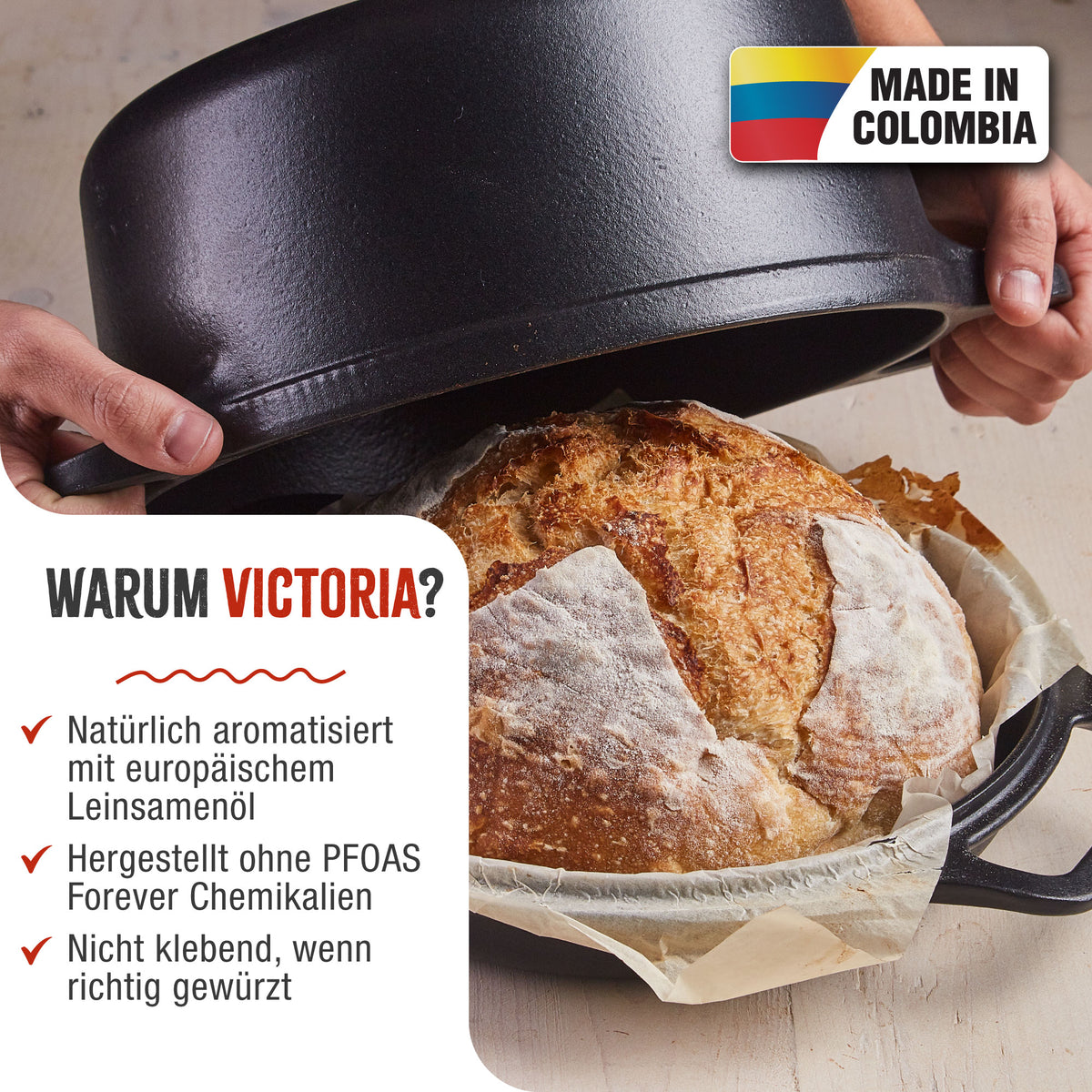 Dutch Oven Combo Gusseisen Eingebrannte 5.7 L