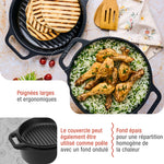 Cocotte et Poêle Combo en Fonte Assaisonnée 5.7 L