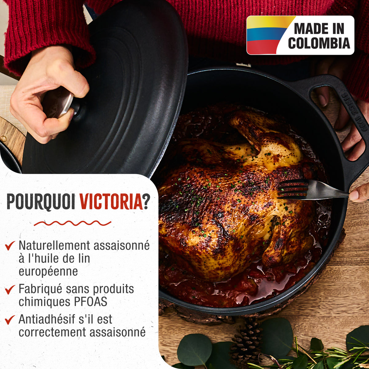 Cocotte en Fonte Assaisonnée 6.6 L