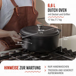 Dutch Oven Gusseisen Eingebrannte 6.6 L