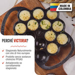 Padella per Poffertjes in Ghisa Stagionata 15 Fori per Takoyaki Provoletera