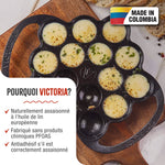 Poêle à Poffertjes en Fonte Assaisonnée 15 Cavités pour Blinis Takoyaki