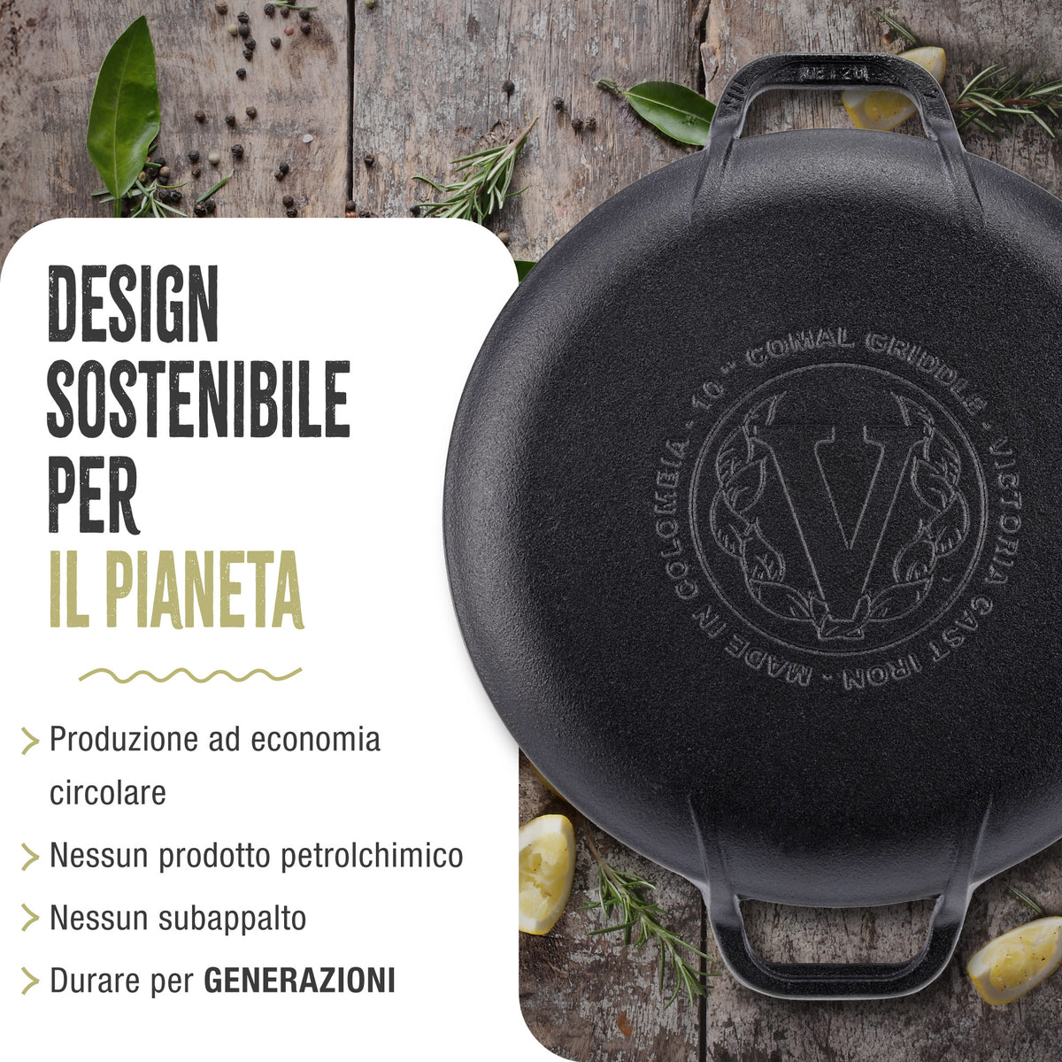 Teglia per Pizza in Ghisa Stagionata Ø25 cm