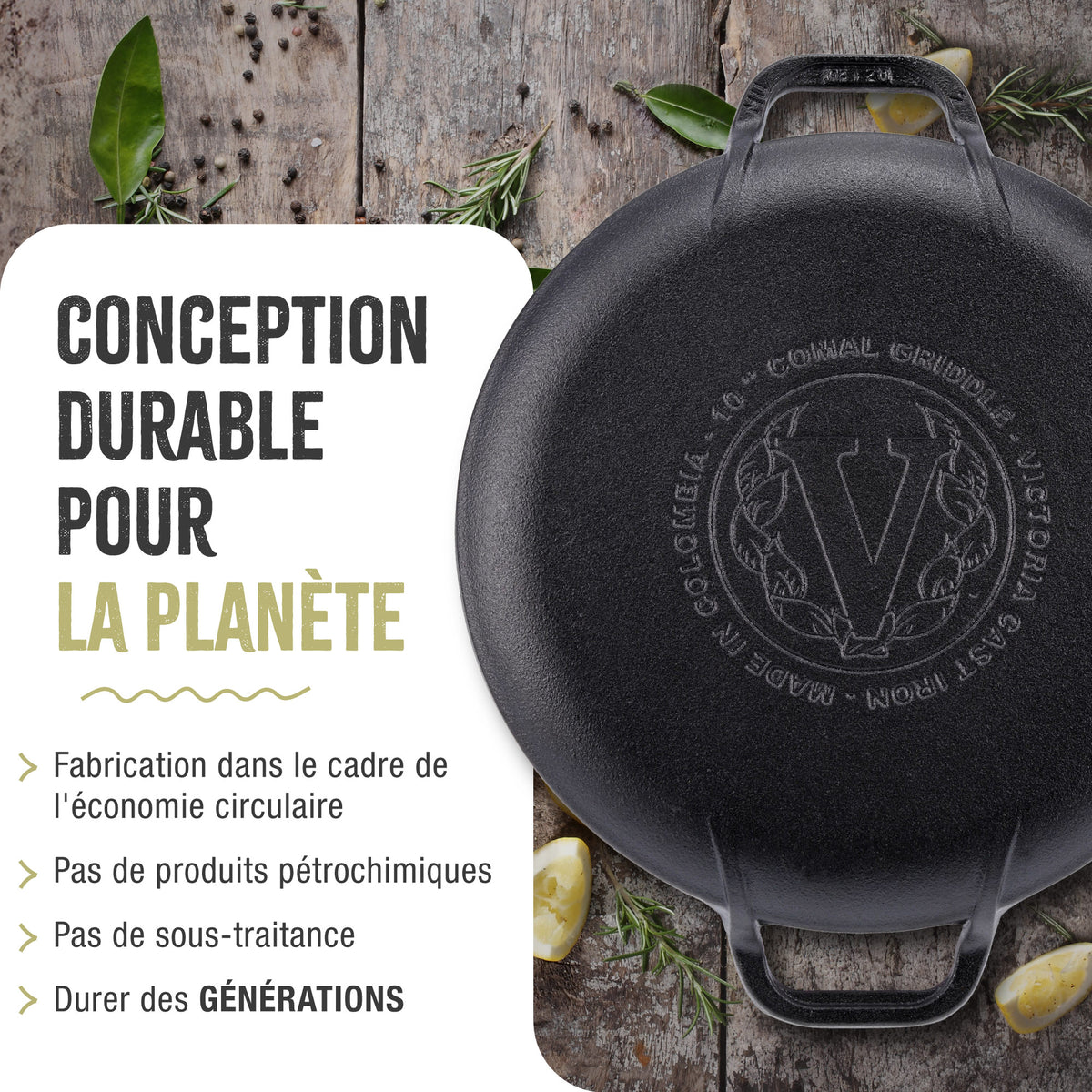 Plaque à Griller pour Pizza en Fonte Assaisonnée Ø25 cm