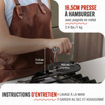 Smash Burger Press en Fonte Assaisonnée 16.5 cm