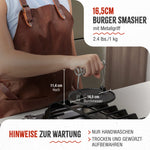 Burgerpresse Gusseisen Eingebrannte 16.5 cm