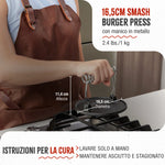 Pressa per Hamburger in Ghisa Stagionata 16.5 cm