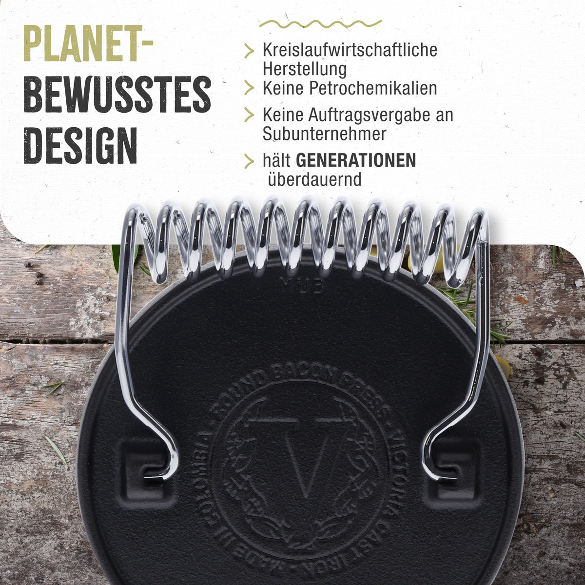 Burgerpresse Gusseisen Eingebrannte 16.5 cm