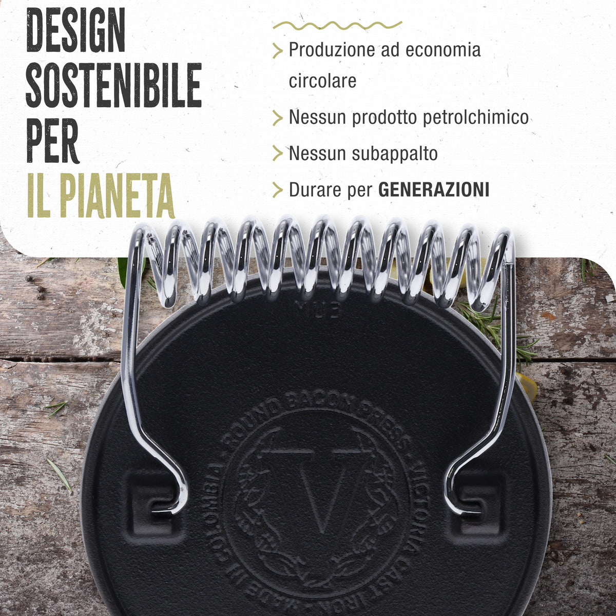 Pressa per Hamburger in Ghisa Stagionata 16.5 cm