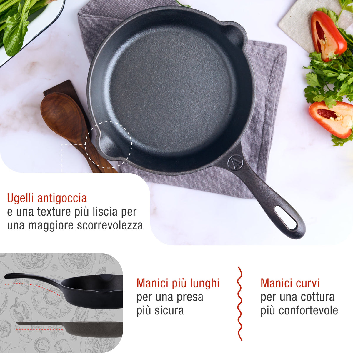 Padella in Ghisa Smaltata Ø20 cm