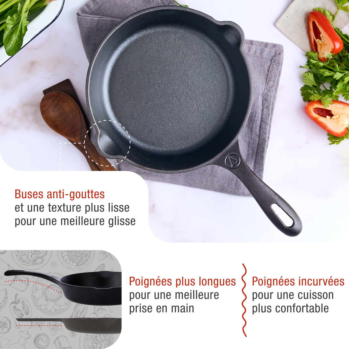 Poêle en Fonte Émaillée Ø20 cm