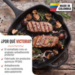 Sartén Grill Hierro Fundido Esmaltado 25x25cm