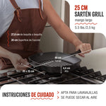 Sartén Grill Hierro Fundido Esmaltado 25x25cm