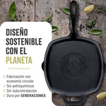 Sartén Grill Hierro Fundido Esmaltado 25x25cm