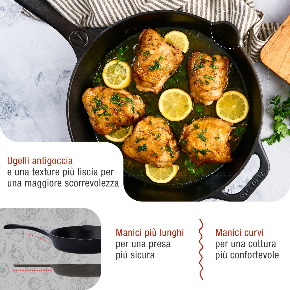 Padella in Ghisa Smaltata Ø25 cm