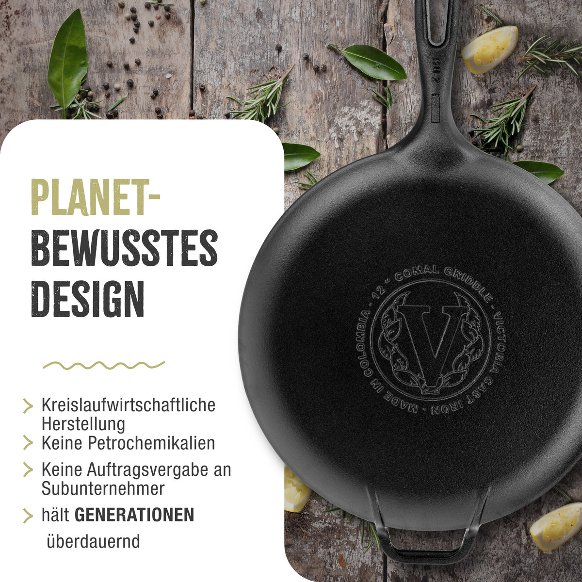 Comal-Grillplatte Emaillierte Gusseisen Ø 30 cm