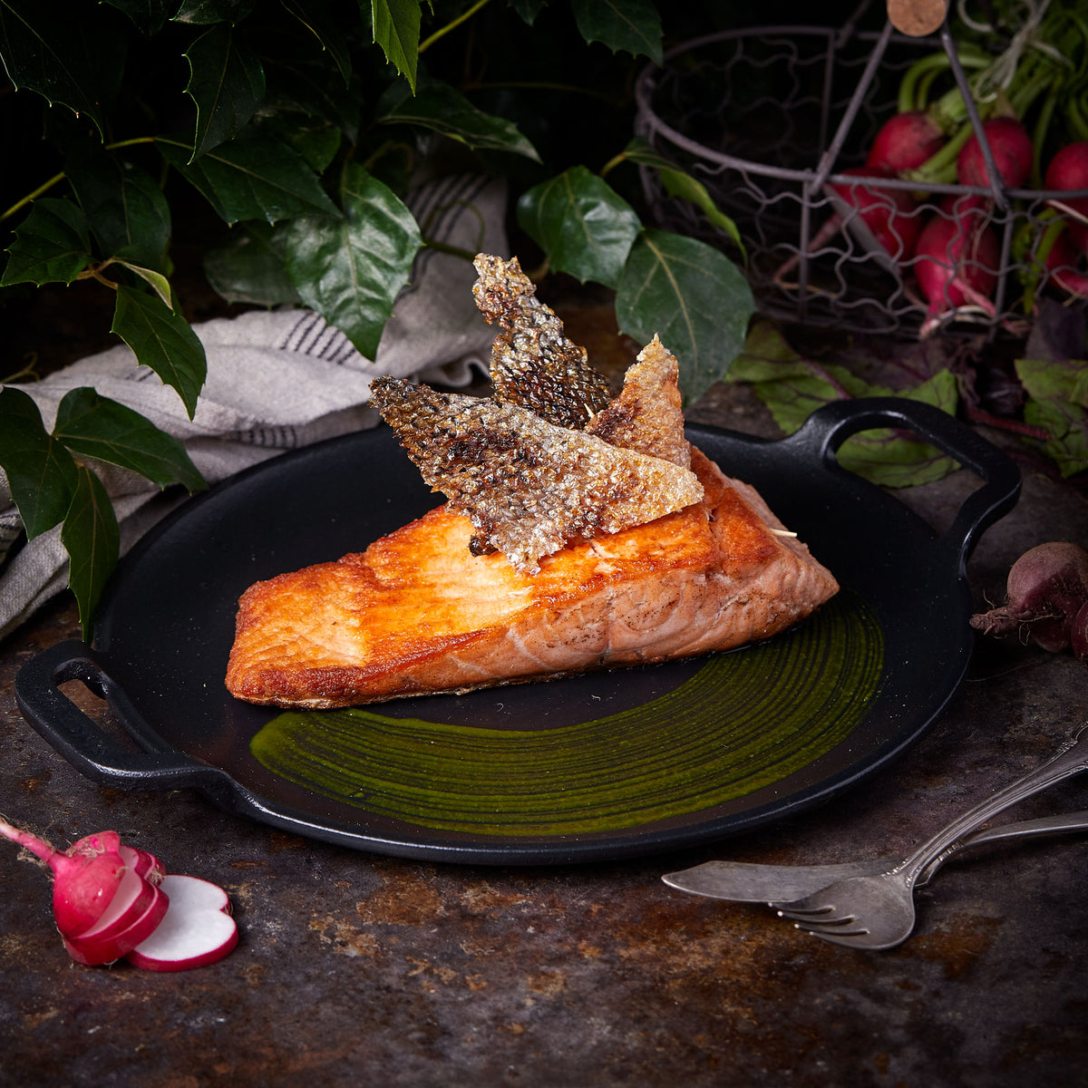 Grillplatte für Pizza Emailliert Gusseisen Ø 25 cm