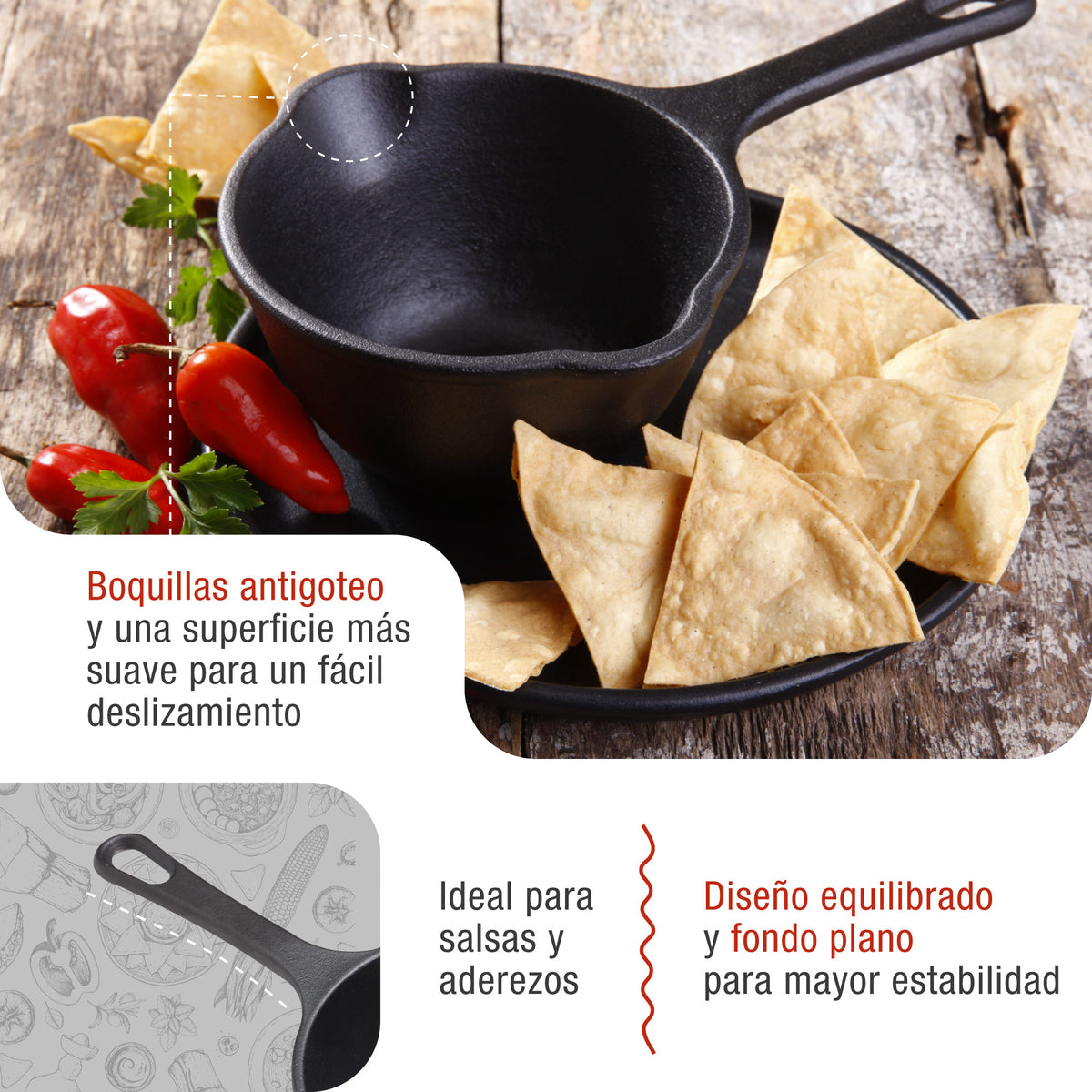 Salsero Hierro Fundido Esmaltado 0.4L