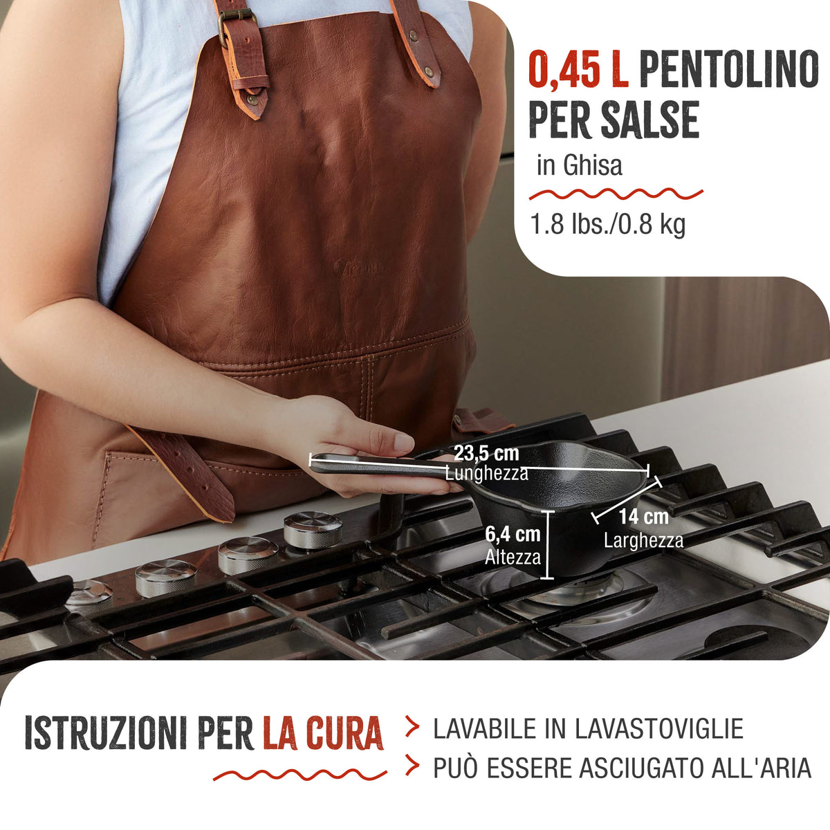 Pentolino per Salse in Ghisa Smaltata 0.4 L