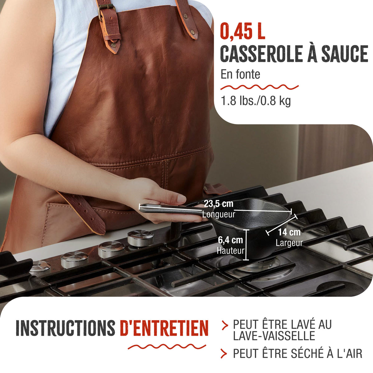 Casserole à Sauce Fonte Émaillée 0.4 L