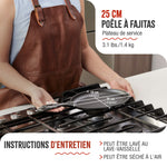 Poêle pour Fajitas en Fonte Émaillée 25×18 cm