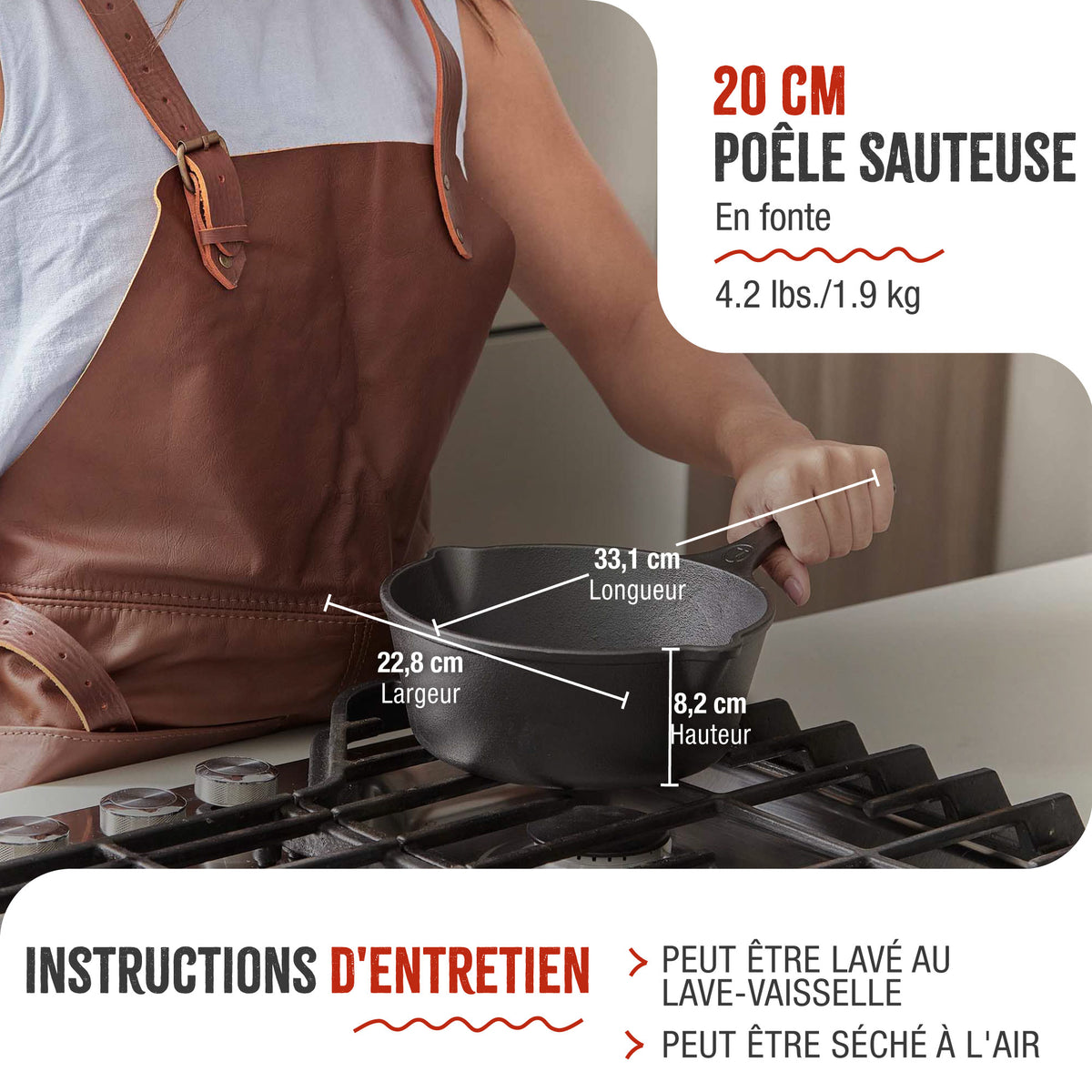 Poêle Sautese en Fonte Émaillée Ø20 cm