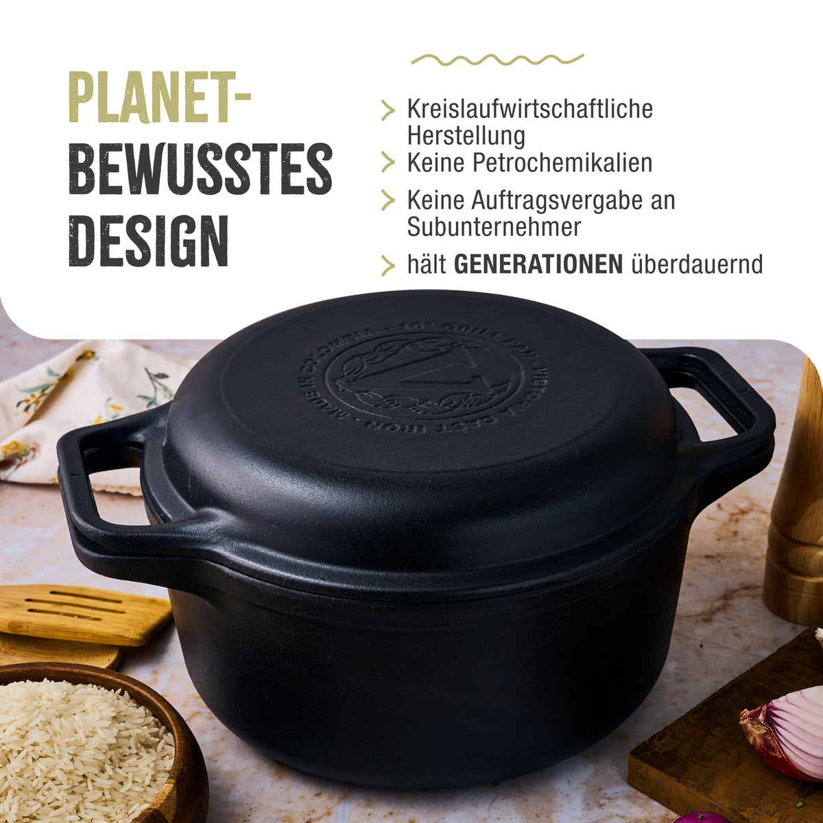 Dutch Oven Combo Gusseisen Emailliert 5.7 L