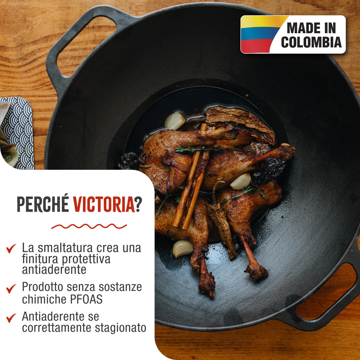 Wok in Ghisa Smaltata Ø35.5 cm