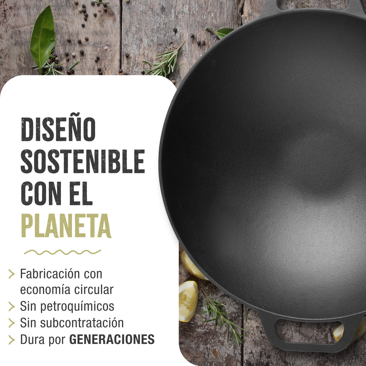 Wok Hierro Fundido Esmaltado Ø 35.5cm