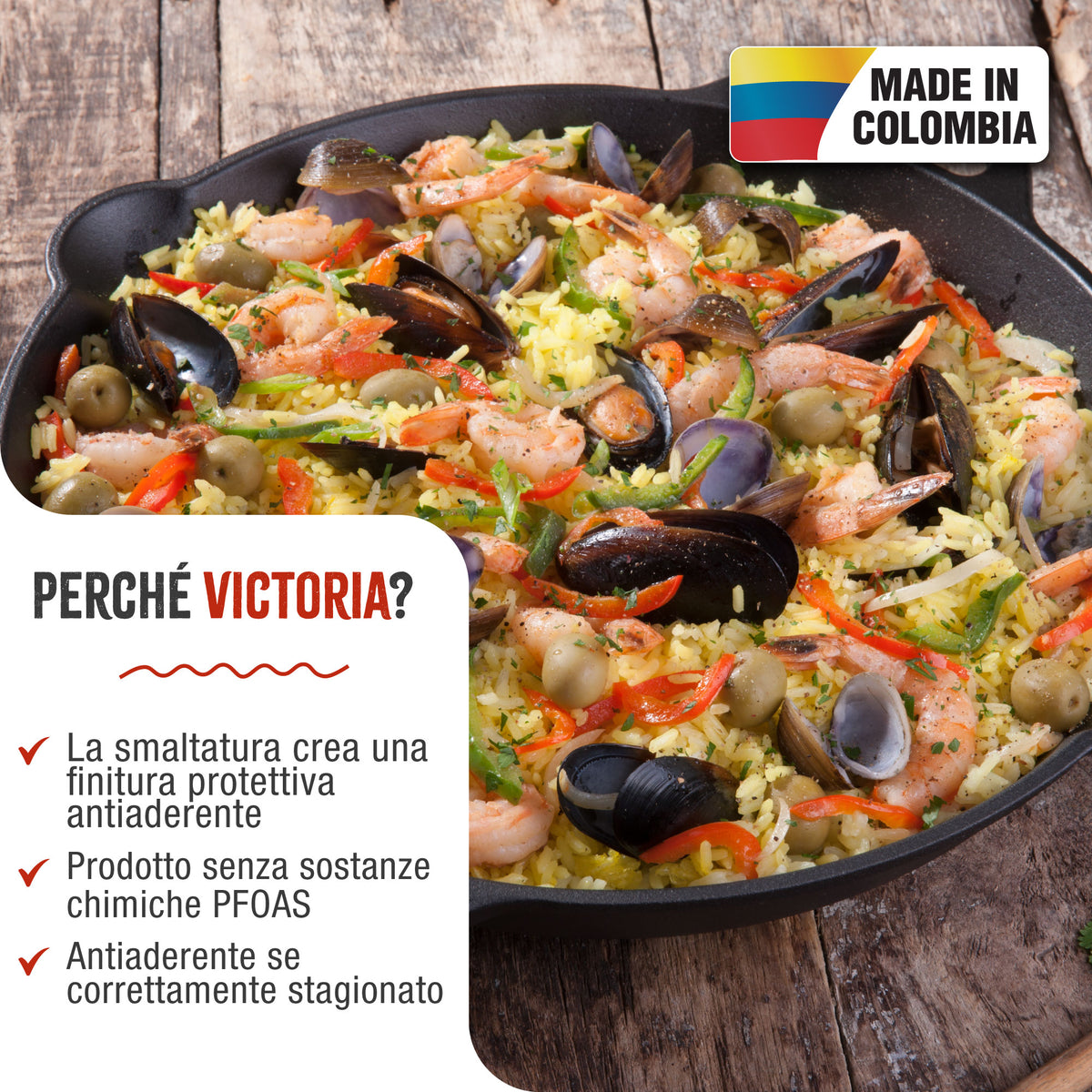 Padella per Paella in Ghisa Smaltata Ø33 cm
