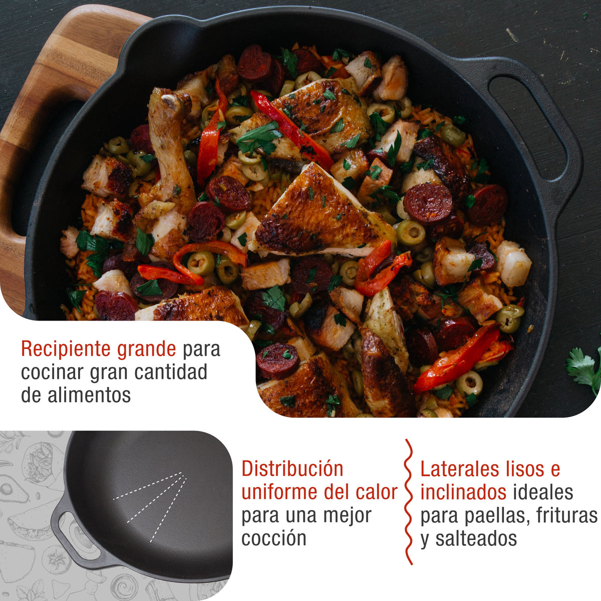 Paellera Hierro Fundido Esmaltado Ø 33cm