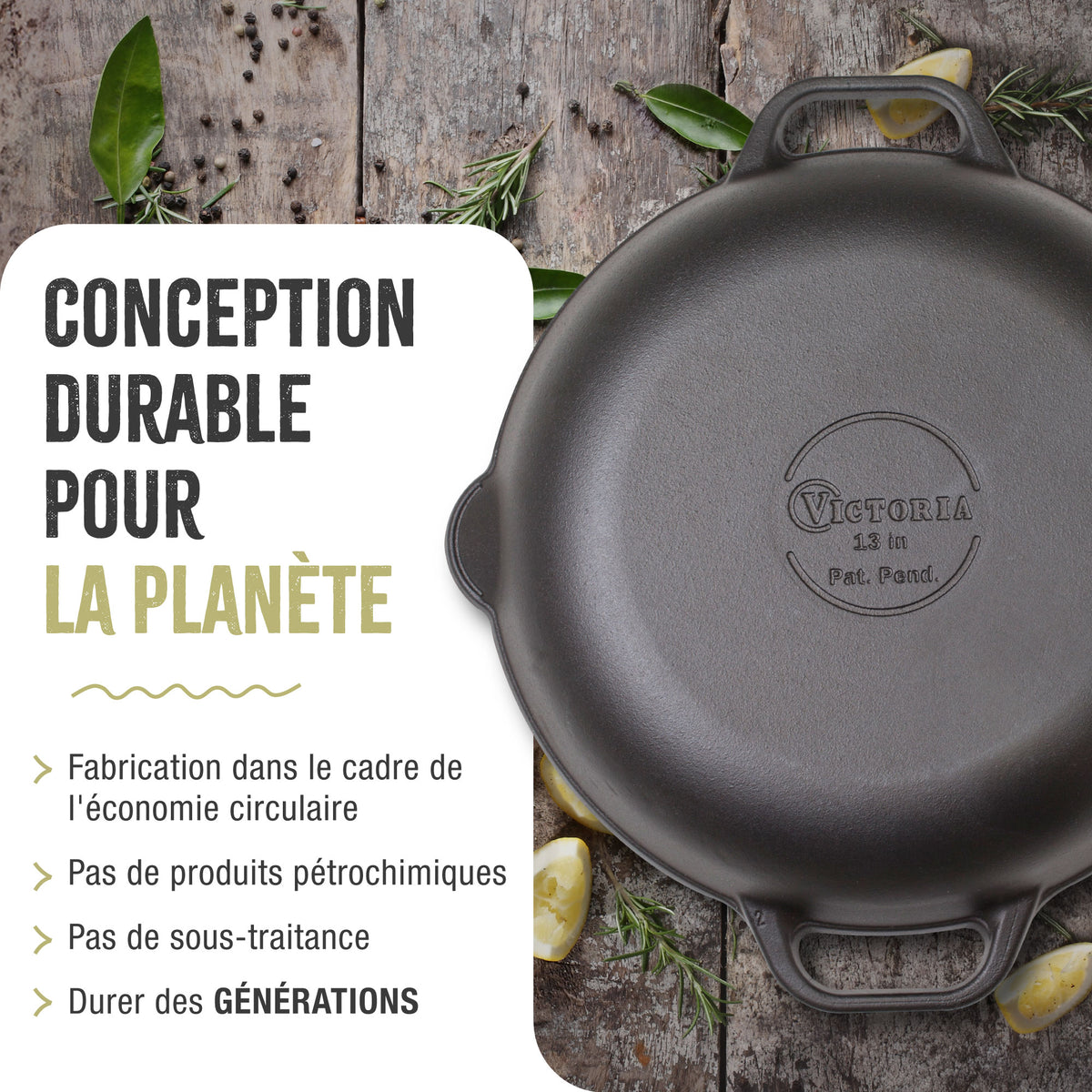 Poêle à Paella en Fonte Émaillée Ø33 cm