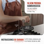 Prensa Hamburguesas Hierro Fundido Esmaltado 16.5cm