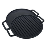 Plaque à Griller Réversible Ronde en Fonte Émaillée Ø32 cm