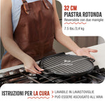 Bistecchiera Rotonda Reversibile in Ghisa Smaltata Ø32 cm