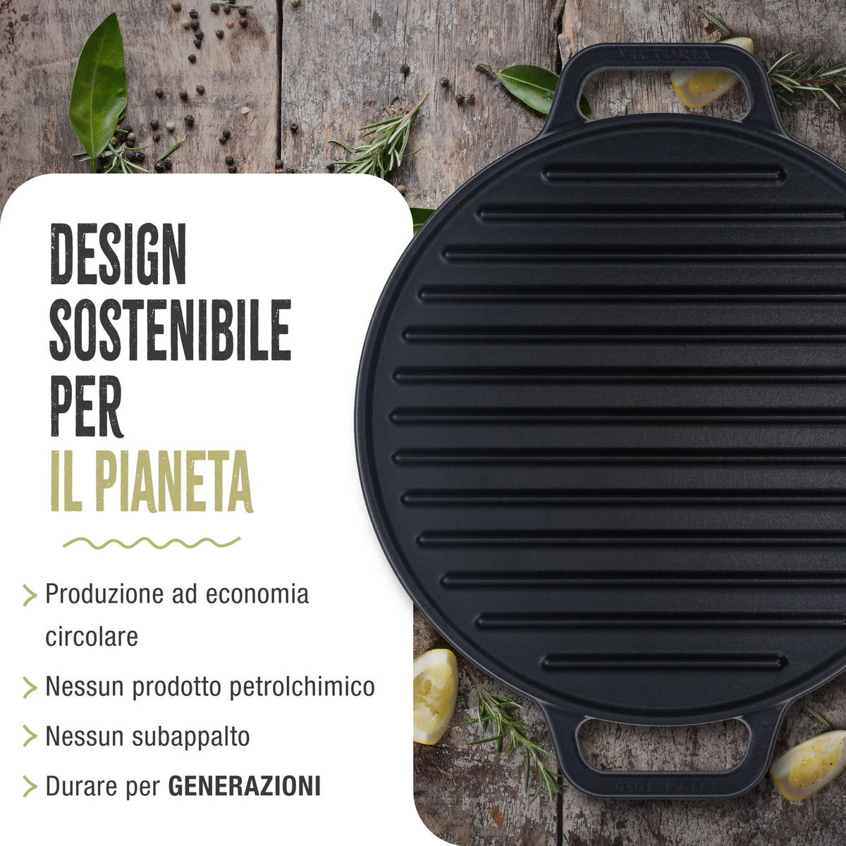 Bistecchiera Rotonda Reversibile in Ghisa Smaltata Ø32 cm