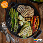 Plancha Asar Redonda Hierro Fundido Esmaltado 32 cm