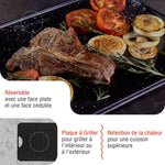 Plaque à Griller Réversible en Fonte Émaillée 47×25 cm